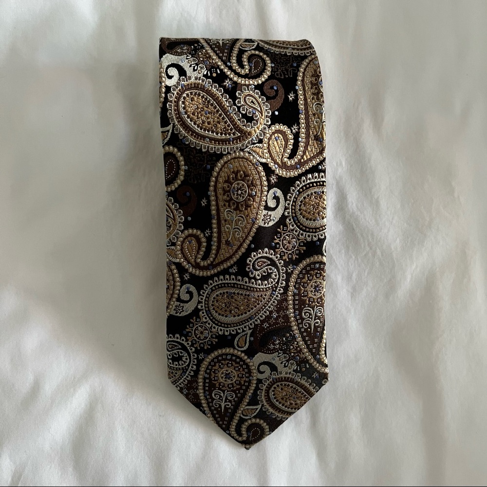 All Silk Vintage Paisley Gold Tie